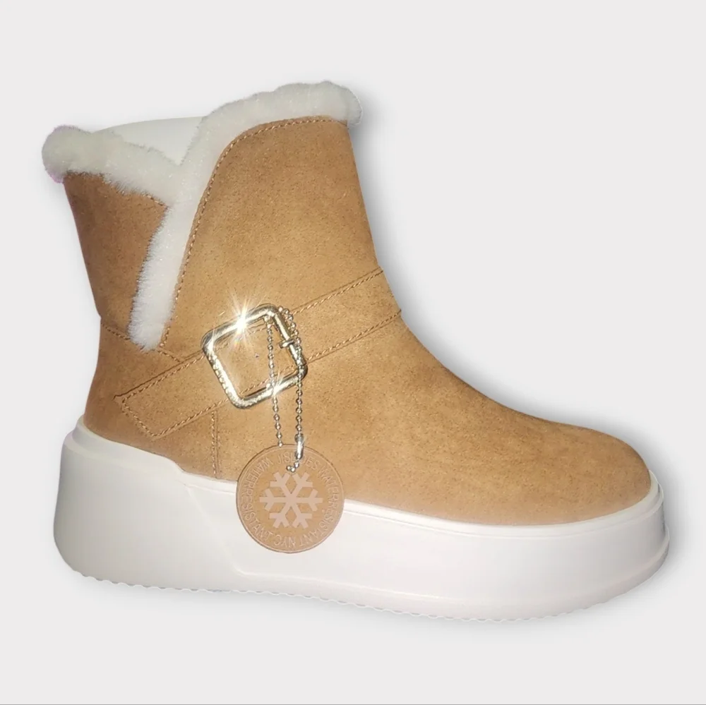 J/SLIDES Urban Sport Jasper Fur Lined Platform Booties, Womens 7​ - Picture 2 of 7